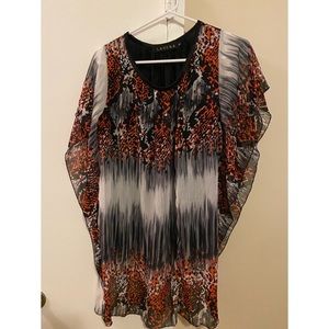 Wide Sleeve Patterned Blouse